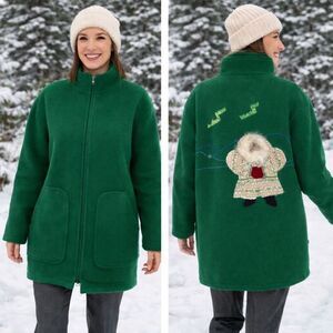 Vintage Original Yukon Parka 100% Wool Handcrafted Appliqué Genuine Fur